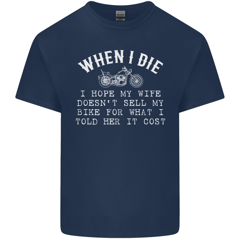 When I Die Motorbike Motorcycle Biker Mens Cotton T-Shirt Tee Top Navy Blue