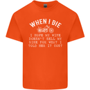 When I Die Motorbike Motorcycle Biker Mens Cotton T-Shirt Tee Top Orange