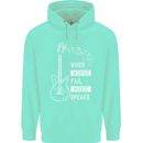 When Words Fail Music Speaks Guitar Childrens Kids Hoodie Peppermint