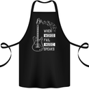 When Words Fail Music Speaks Guitar Cotton Apron 100% Organic Black