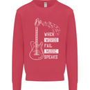 When Words Fail Music Speaks Guitar Kids Sweatshirt Jumper Heliconia