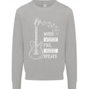 When Words Fail Music Speaks Guitar Kids Sweatshirt Jumper Sports Grey