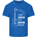 When Words Fail Music Speaks Guitar Kids T-Shirt Childrens Royal Blue