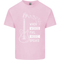 When Words Fail Music Speaks Guitar Mens Cotton T-Shirt Tee Top Light Pink