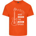 When Words Fail Music Speaks Guitar Mens Cotton T-Shirt Tee Top Orange