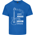When Words Fail Music Speaks Guitar Mens Cotton T-Shirt Tee Top Royal Blue