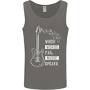 When Words Fail Music Speaks Guitar Mens Vest Tank Top Charcoal