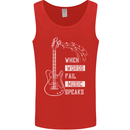 When Words Fail Music Speaks Guitar Mens Vest Tank Top Red