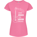 When Words Fail Music Speaks Guitar Womens Petite Cut T-Shirt Azalea