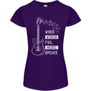 When Words Fail Music Speaks Guitar Womens Petite Cut T-Shirt Purple