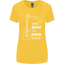 When Words Fail Music Speaks Guitar Womens Wider Cut T-Shirt Yellow