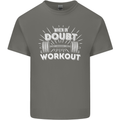 When in Doubt Workout Gym Training Top Mens Cotton T-Shirt Tee Top Charcoal