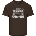 When in Doubt Workout Gym Training Top Mens Cotton T-Shirt Tee Top Dark Chocolate