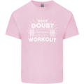 When in Doubt Workout Gym Training Top Mens Cotton T-Shirt Tee Top Light Pink