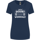 When in Doubt Workout Gym Training Top Womens Wider Cut T-Shirt Navy Blue