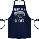 Whistle While You Work Turbo Cars Cotton Apron 100% Organic Navy Blue