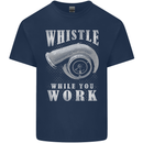 Whistle While You Work Turbo Cars Mens Cotton T-Shirt Tee Top Navy Blue