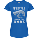 Whistle While You Work Turbo Cars Womens Petite Cut T-Shirt Royal Blue