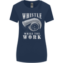 Whistle While You Work Turbo Cars Womens Wider Cut T-Shirt Navy Blue