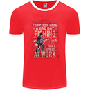 Rather a Bad Day Fishing Funny Fisherman Mens Ringer T-Shirt FotL Red/White