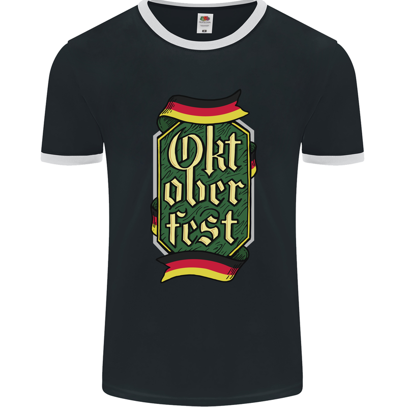 Germany Octoberfest German Beer Alcohol Mens Ringer T-Shirt FotL Black/White