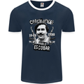 Pablo Escobar Crime Pays Mens Ringer T-Shirt FotL Navy Blue/White