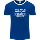 Awesome Coach Rugby Football Tennis Mens Ringer T-Shirt FotL Royal Blue/White