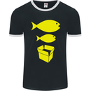 Big Fish Little Fish Cardboard Box Music Mens Ringer T-Shirt FotL Black/White