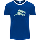 A Hammerhead Shark Mens Ringer T-Shirt FotL Royal Blue/White