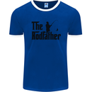 The Rodfather Funny Fishing Rod Father Mens Ringer T-Shirt FotL Royal Blue/White