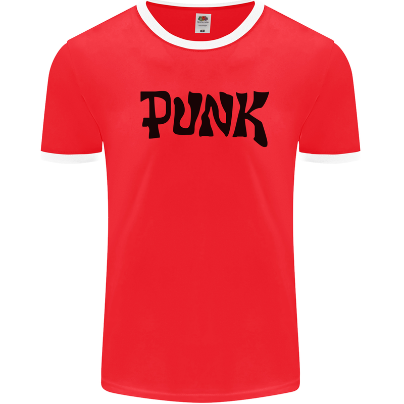Punk As Worn By Mens White Ringer T-Shirt Red/White