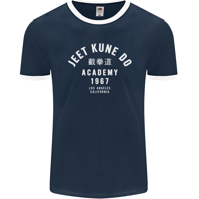 Jeet Kune Do Academy MMA Martial Arts Mens Ringer T-Shirt FotL Navy Blue/White