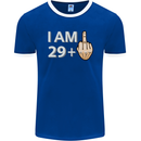30th Birthday Funny Offensive 30 Year Old Mens Ringer T-Shirt FotL Royal Blue/White