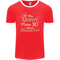 30th Birthday Queen Thirty Years Old 30 Mens Ringer T-Shirt FotL Red/White
