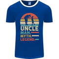 Uncle Man Myth Legend Funny Fathers Day Mens Ringer T-Shirt FotL Royal Blue/White