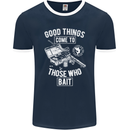 Funny Fishing Those Who Bait Fisherman Mens Ringer T-Shirt FotL Navy Blue/White