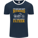 Being a Father Biker Motorcycle Motorbike Mens Ringer T-Shirt FotL Navy Blue/White