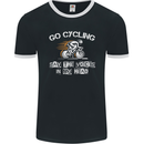 Go Cycling Say Voices in My Head Cyclist Mens Ringer T-Shirt FotL Black/White