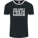 Can't Scare Me Grandkids Grandparent's Day Mens Ringer T-Shirt FotL Black/White
