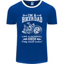 Biker A Normal Dad Father's Day Motorcycle Mens Ringer T-Shirt FotL Royal Blue/White