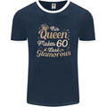 60th Birthday Queen Sixty Years Old 60 Mens Ringer T-Shirt FotL Navy Blue/White