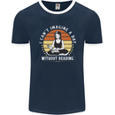 Imagine a Day Without Reading Bookworm Mens Ringer T-Shirt FotL Navy Blue/White