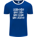 Grandad the Man Myth Legend Funny Mens Ringer T-Shirt FotL Royal Blue/White