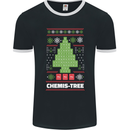 Christmas Chemistry Tree Funny Xmas Science Mens Ringer T-Shirt FotL Black/White