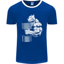 Bulldog Gym Training Top Bodybuilding Mens Ringer T-Shirt FotL Royal Blue/White