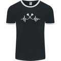 Pulse Darts Funny ECG Mens Ringer T-Shirt FotL Black/White