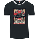 Classic Hotrod Vintage Iron Hot Rod Dragster Mens Ringer T-Shirt FotL Black/White