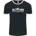 Boobs & Bikes Funny Biker Motorcycle Mens Ringer T-Shirt FotL Black/White