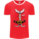 Christmas Santa Claus Fancy Dress Costume Mens Ringer T-Shirt FotL Red/White