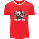 Acid Christmas Skulls Mens Ringer T-Shirt FotL Red/White